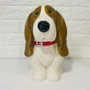 Pioneer Woman Charlie Basset Hound Cookie Jar Earthenware Dog Ceramic Canister